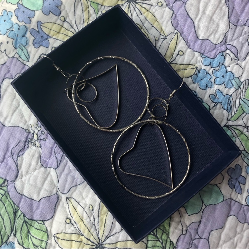 90s Style Heart Hoop Earrings